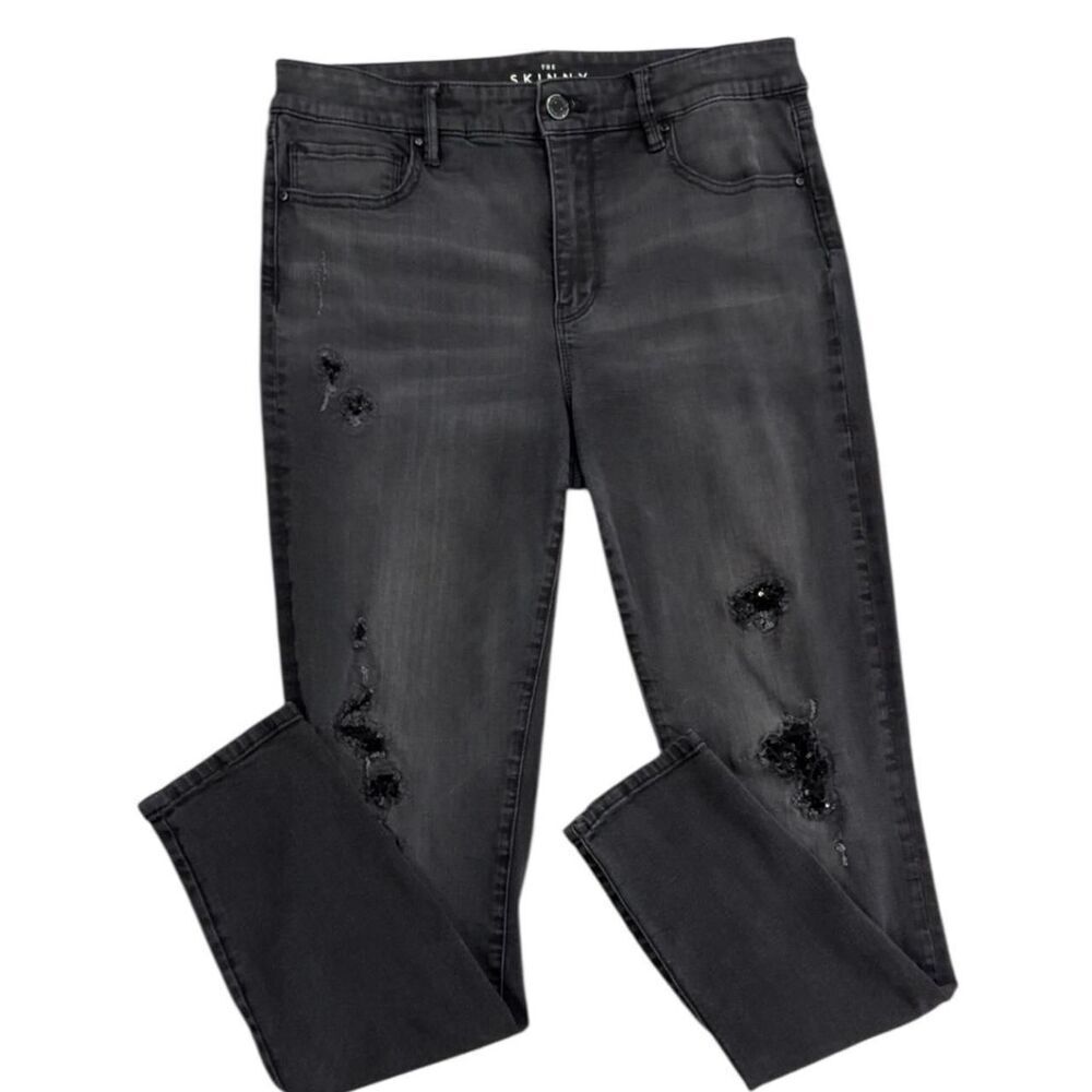 White House Black Market The High Rise Skinny Jean with sequin detailing